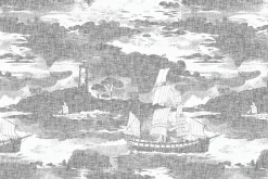 Fototapeta: Baśniowy statek unoszący się wśród miękkich chmur