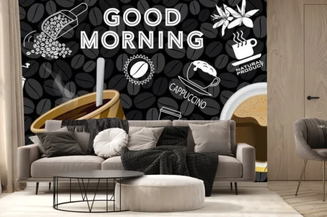 Fototapeta: Bannière ou affiche composée d’un gobelet et d’une tasse géante