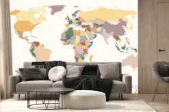 Fototapeta: Bardzo szczegółowe blind polityczna mapa świata vintage kolory