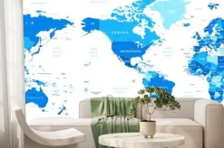 Fototapeta: Bardzo szczegółowe ilustracji wektorowych z mapy świata.