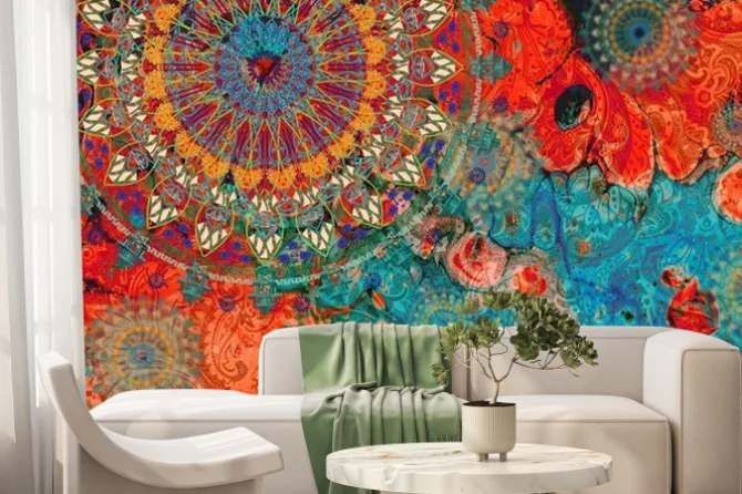 Fototapeta: Barwna mandala w stylu orientalnym