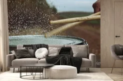 Fototapeta: Bęben wodą na nim i splash po uderzeniu w nią