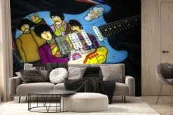 Fototapeta: Beatles yellow submarine tematem airbrushed na gitarę stratocaster