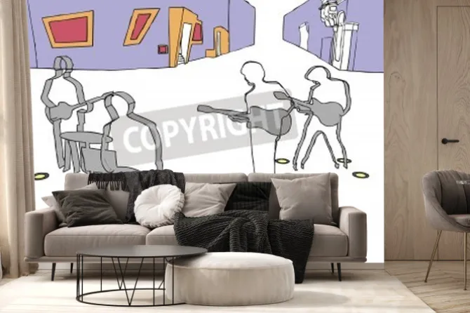 Fototapeta: Beatlesi w hamburgu kwadratowy obrazu