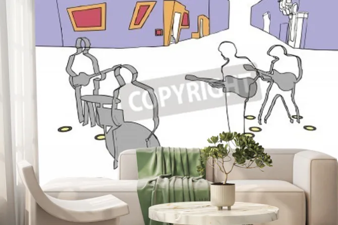 Fototapeta: Beatlesi w hamburgu kwadratowy obrazu