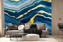 Fototapeta: Beautiful abstract grunge decorative dark blue stone wall texture.