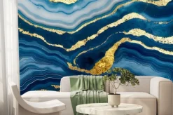 Fototapeta: Beautiful abstract grunge decorative dark blue stone wall texture.