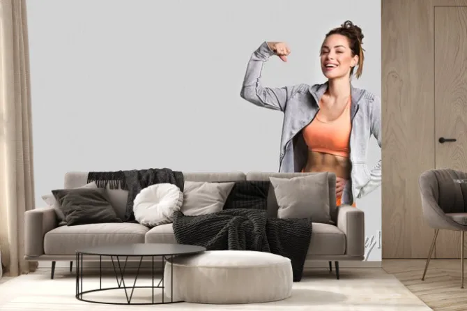 Fototapeta: Beautiful fitness girl posing