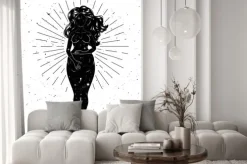 Fototapeta: Beautiful pregnant woman figure, mother goddess, esoteric theme.