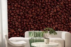 Fototapeta: Beautiful roasted brown coffee beans background. generative ai.