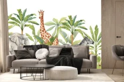 Fototapeta: Beautiful tropical horizontal seamless pattern with hand-painted