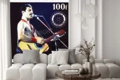 Fototapeta: Benin - circa 2003 stamp printed in benin shows freddie mercury