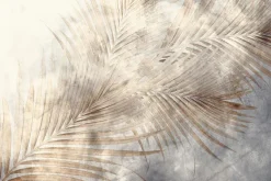 Fototapeta: Beżowe liście palmowe w stylu industrialnym