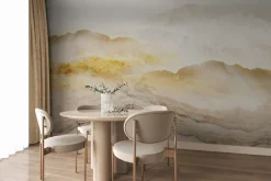 Fototapeta: Beżowe marmurowe góry we mgle