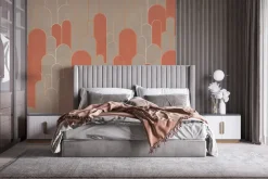 Fototapeta: Beżowo-pomarańczowe łuki ze złotym zdobieniem