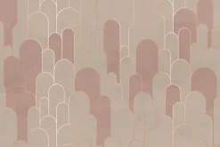 Fototapeta: Beżowo-różowe łuki ze złotymi zdobieniami