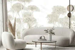 Fototapeta: Beżowy krajobraz las w stylu szkicu