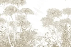 Fototapeta: Beżowy krajobraz las w stylu szkicu