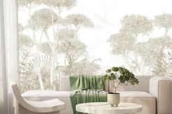 Fototapeta: Beżowy krajobraz las w stylu szkicu