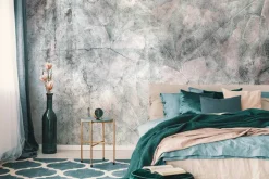 Fototapeta: Betonowa ściana z roślinnym motywem