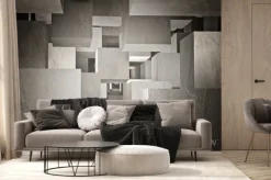 Fototapeta: Betonowe sześciany tworzące wzór z efektem 3d