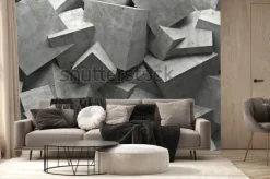 Fototapeta: Betonowe sześciany 3d w chaotycznym układzie