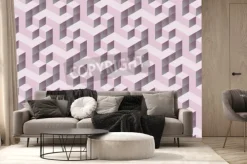 Fototapeta: Bez szwu różowy 3d izometryczny modułu bez szwu. streszczenie