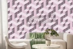 Fototapeta: Bez szwu różowy 3d izometryczny modułu bez szwu. streszczenie