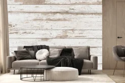 Fototapeta: Biała deska drewniana tekstura