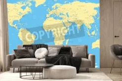 Fototapeta: Biała mapa świata i ikony nawigacyjne - ilustracji.