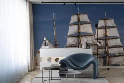 Fototapeta: Białe żagle statków na tle nieba