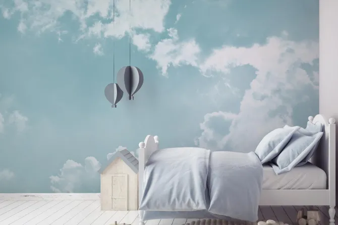 Fototapeta: Białe chmury na błękitnym niebie