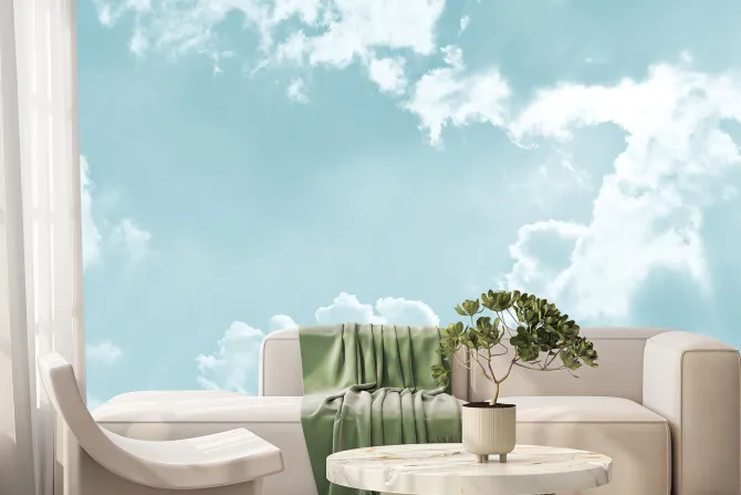 Fototapeta: Białe chmury na błękitnym niebie