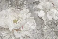 Fototapeta: Białe kwiaty ornament na betonie