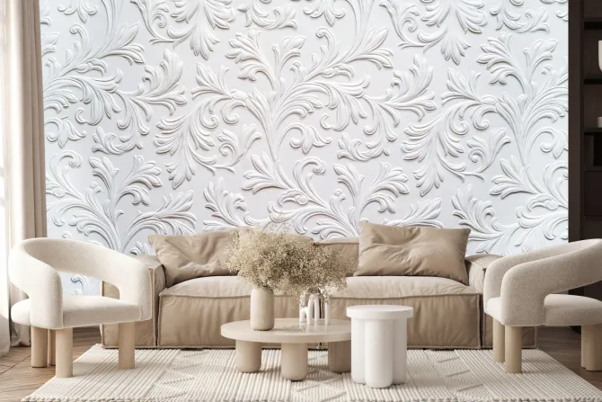 Fototapeta: Białe ornamenty efekt 3d