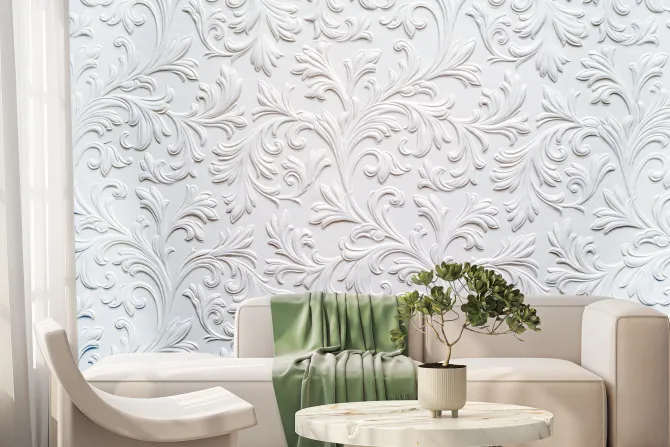 Fototapeta: Białe ornamenty efekt 3d