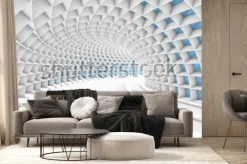 Fototapeta: Biało niebieski nowoczesny tunel