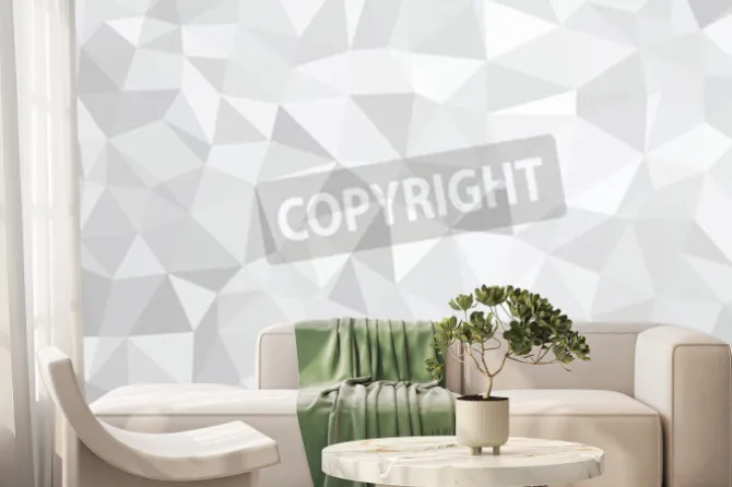 Fototapeta: Biało szara mozaika w 3d