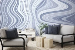 Fototapeta: Biało-niebieski falisty wzór