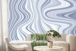 Fototapeta: Biało-niebieski falisty wzór