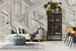 Fototapeta: Biały geometryczny wzór w 3d