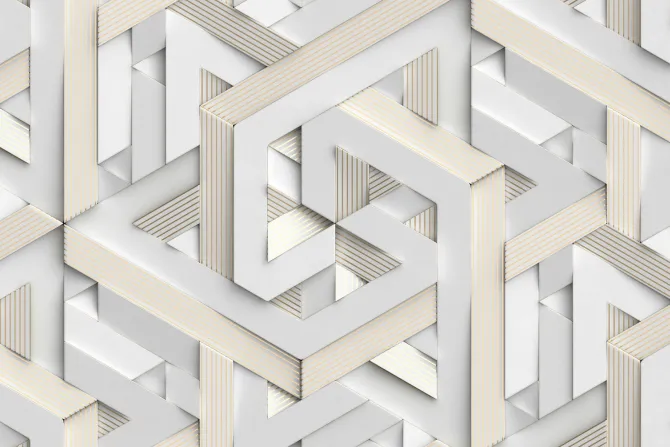 Fototapeta: Biały geometryczny wzór w 3d