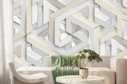 Fototapeta: Biały geometryczny wzór w 3d