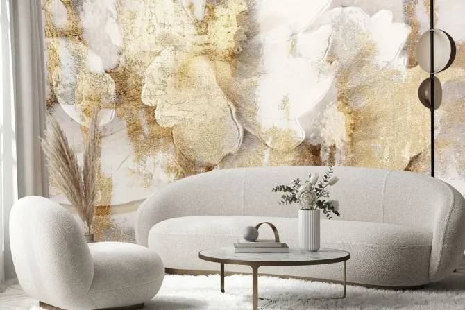 Fototapeta: Biały kwiat styl industrialny