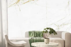 Fototapeta: Biały marmur ze złotymi pęknięciami