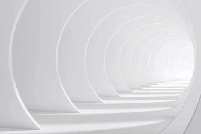 Fototapeta: Biały tunel 3d w stylu abstrakcyjnym