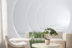 Fototapeta: Biały tunel 3d w stylu abstrakcyjnym