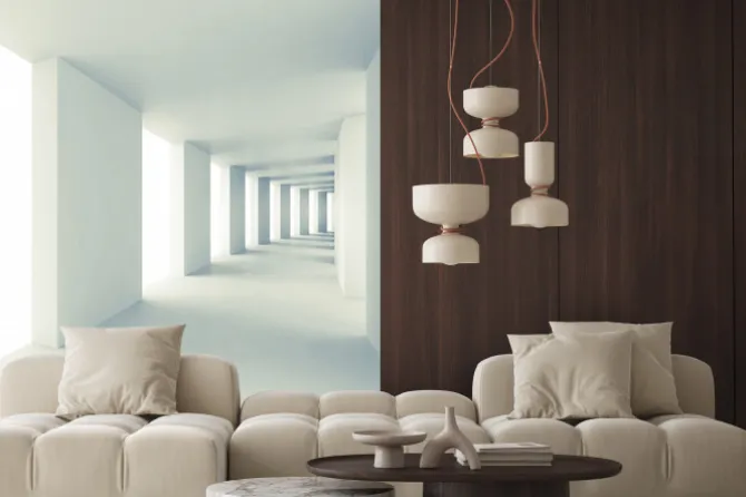 Fototapeta: Biały tunel z kolumnami 3d