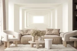 Fototapeta: Biały tunel z promieniami światła