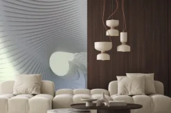 Fototapeta: Biały wzór paski futurystyczny tle. 3d renderowania ilustracji